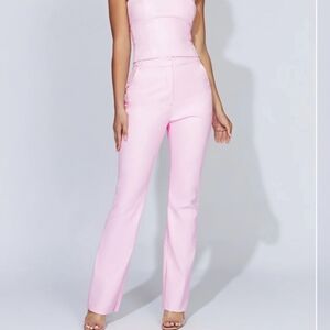 Meshki Tyra Faux Leather Pants, XS, Blush Pink